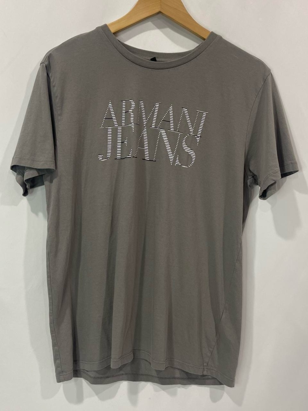 Armani Jeans Men's Charcoal Gray Logo Tee